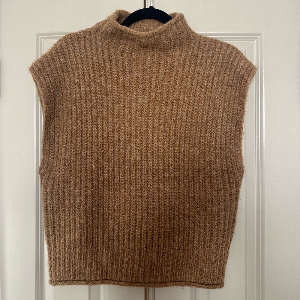 Madewell Brown Knit Mock Neck Sweater Vest